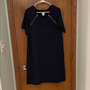 CHICO’S UEC Size 2 (12/14) Navy Dress with Zipper Detail and Pockets